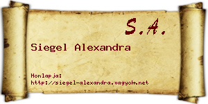 Siegel Alexandra névjegykártya
